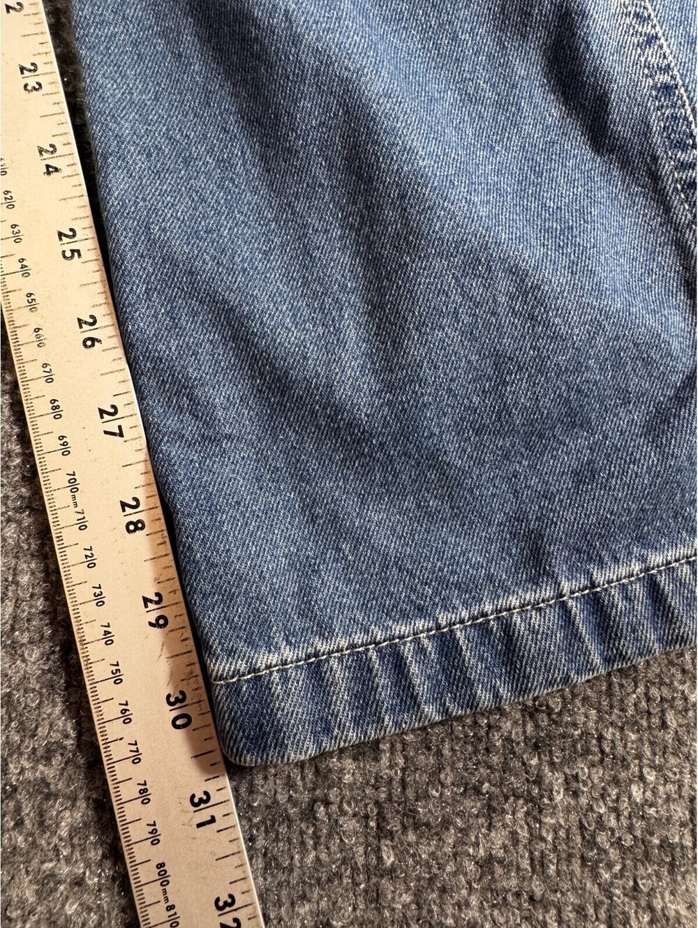 Vans Service Women's Cargo Pants 29 Indigo Blue Denim Loose Tapered Fit Wide Leg - Picture 4 of 10